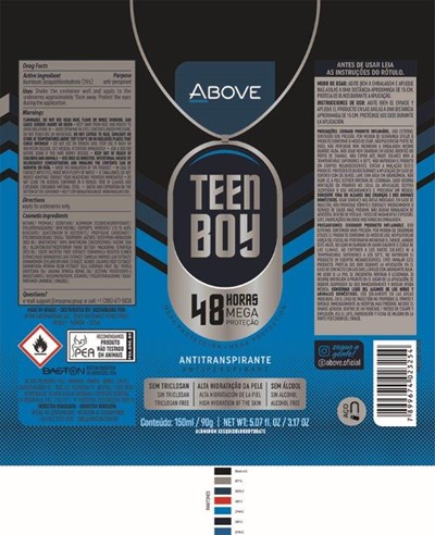 Antitranspirante Above Teen Boy 150ml   Ficha (002)